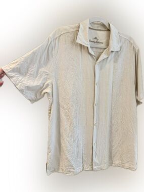Tommy Bahama Light Beige Short-Sleeve Button-Down Shirt